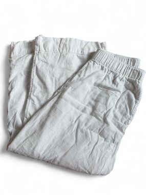 Abercrombie & Fitch Linen Pants Medium Short White Wide Leg Cropped